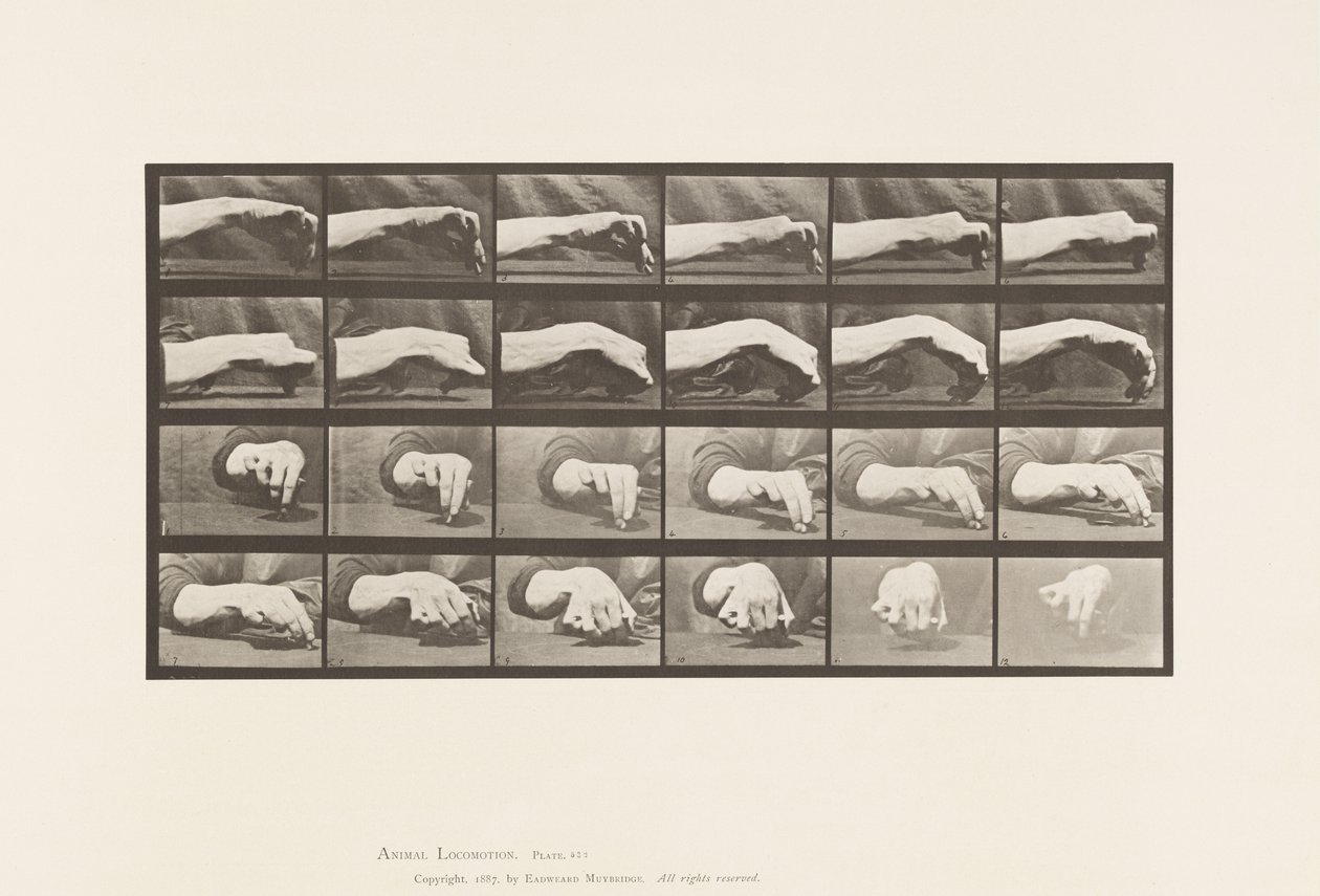 Tallrik 532. Handens rörelse; Rita en cirkel, 1885 av Eadweard Muybridge