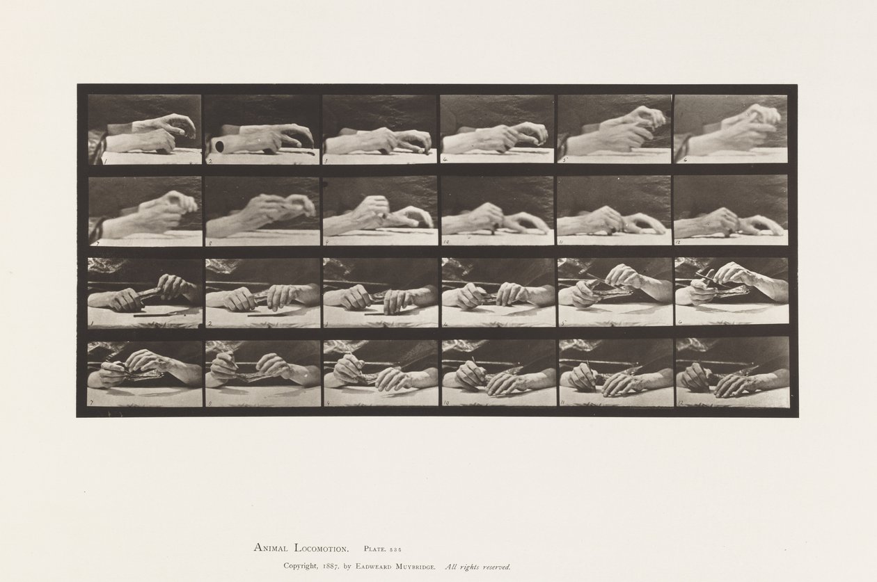 Tavla 536. Handens rörelse; Händer som byter penna av Eadweard Muybridge
