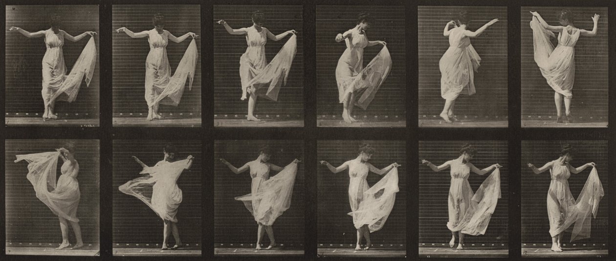 Plansch nummer 187. Dans (fantasi) av Eadweard Muybridge