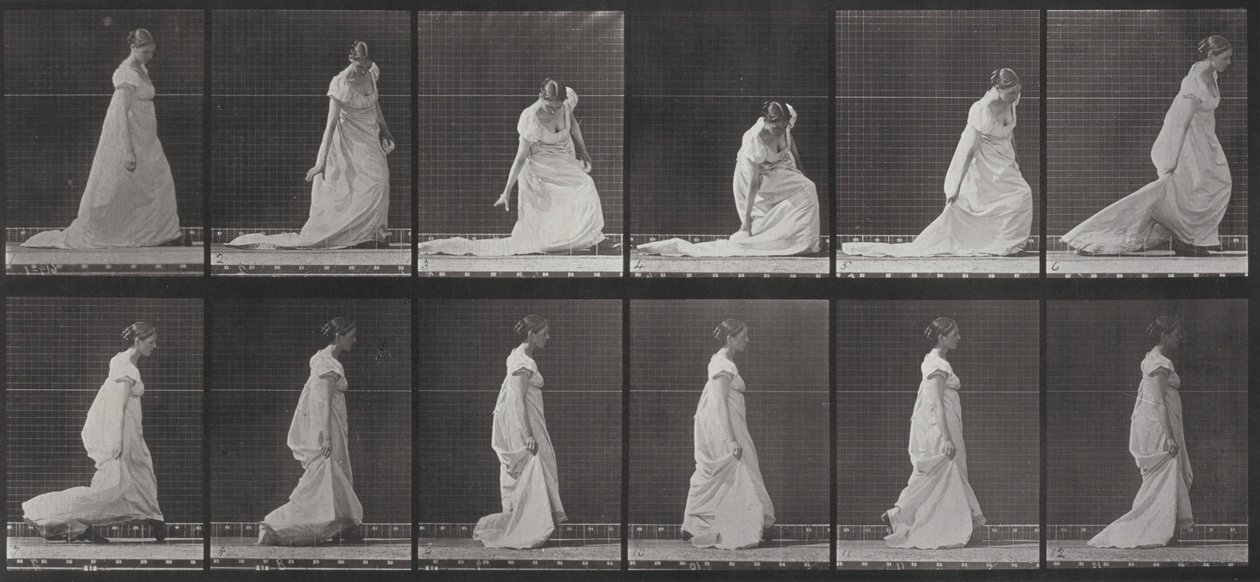 Plansch nummer 207. Att böja sig och lyfta släpet av Eadweard Muybridge