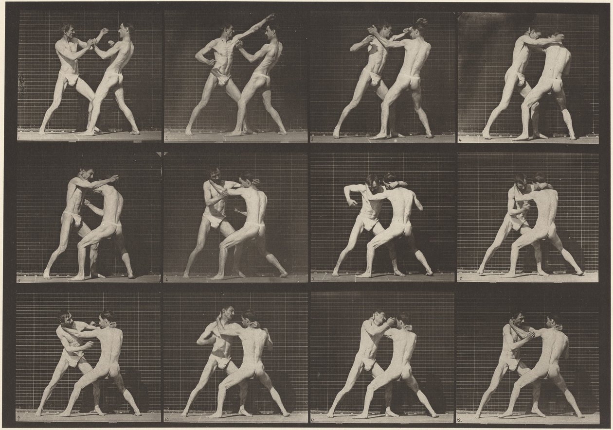 Nummerplåt 340. Boxning, öppen hand (skor),1887 (foto) av Eadweard Muybridge