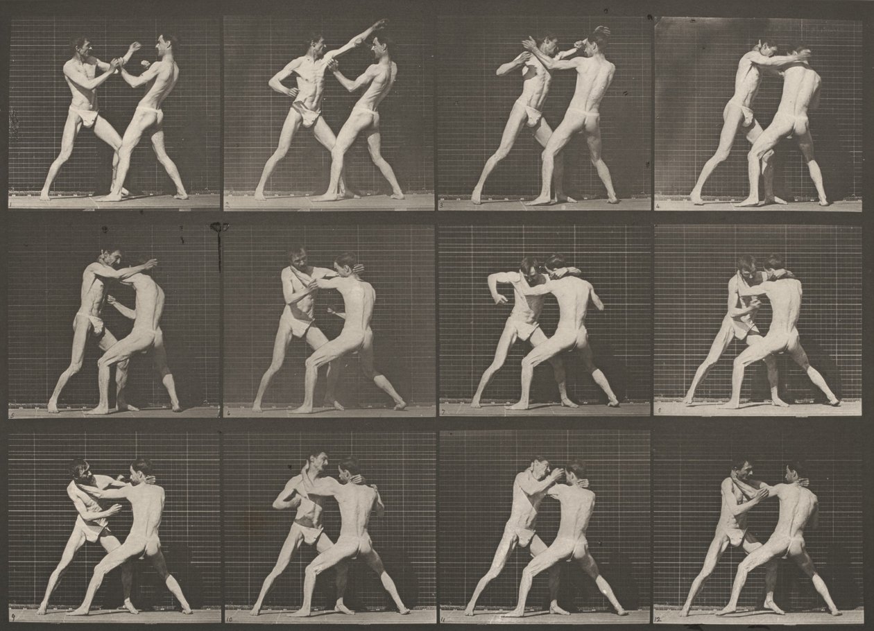 Plansch nummer 340. Boxning, öppen hand av Eadweard Muybridge