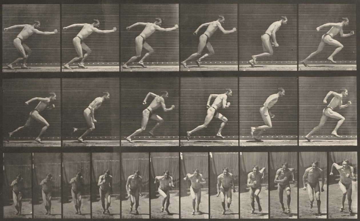 Plansch nummer 59. Start för en löpning av Eadweard Muybridge