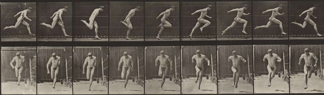 Plansch nummer 68. Löpning av Eadweard Muybridge
