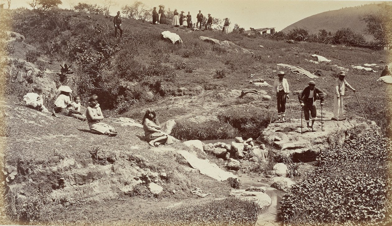 Tygdragning i Almolonga, Guatemala av Eadweard Muybridge