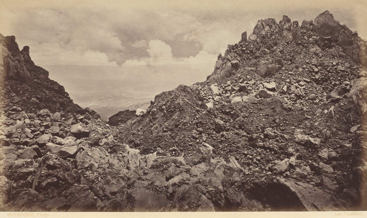 Quezaltenango från en vulkans krater,1877 (foto) av Eadweard Muybridge
