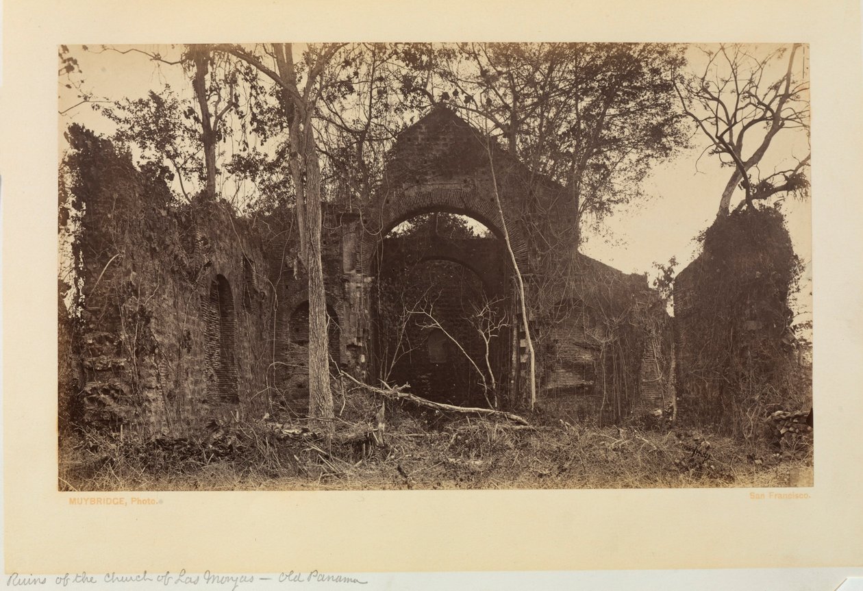 Ruinerna av Las Monjas-kyrkan, Gamla Panama av Eadweard Muybridge
