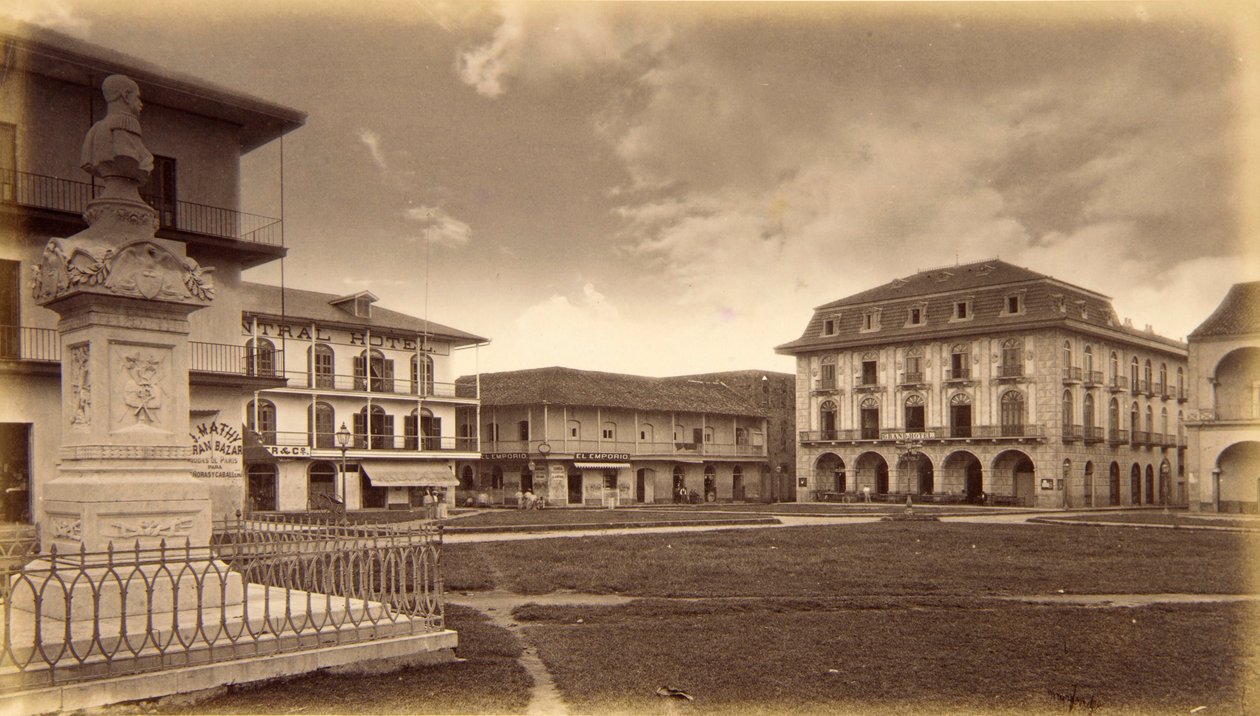 The Plaza, Panama av Eadweard Muybridge