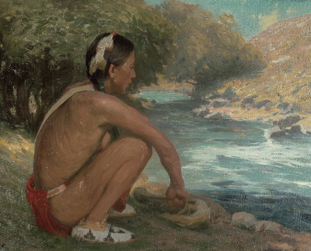 Bergsströmmen, ca 1914 av Eanger Irving Couse