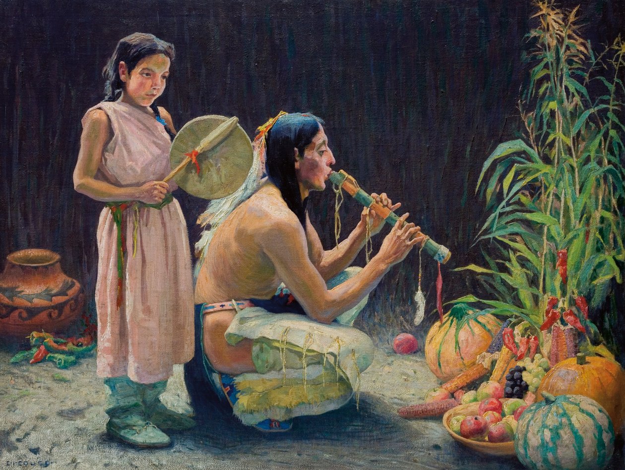 The Harvest Song, ca 1920 (olja på duk) av Eanger Irving Couse