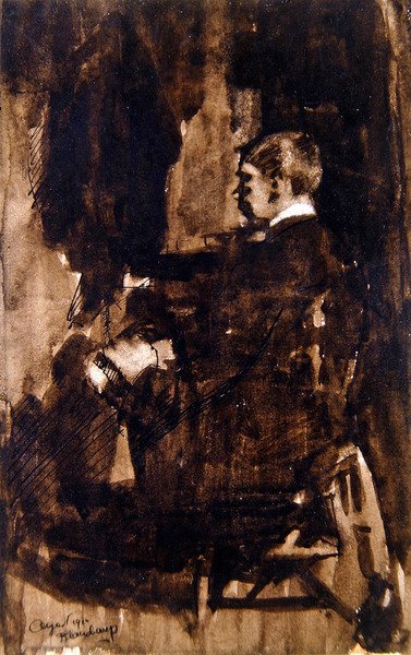 Sittande man av Earl Beauchamp