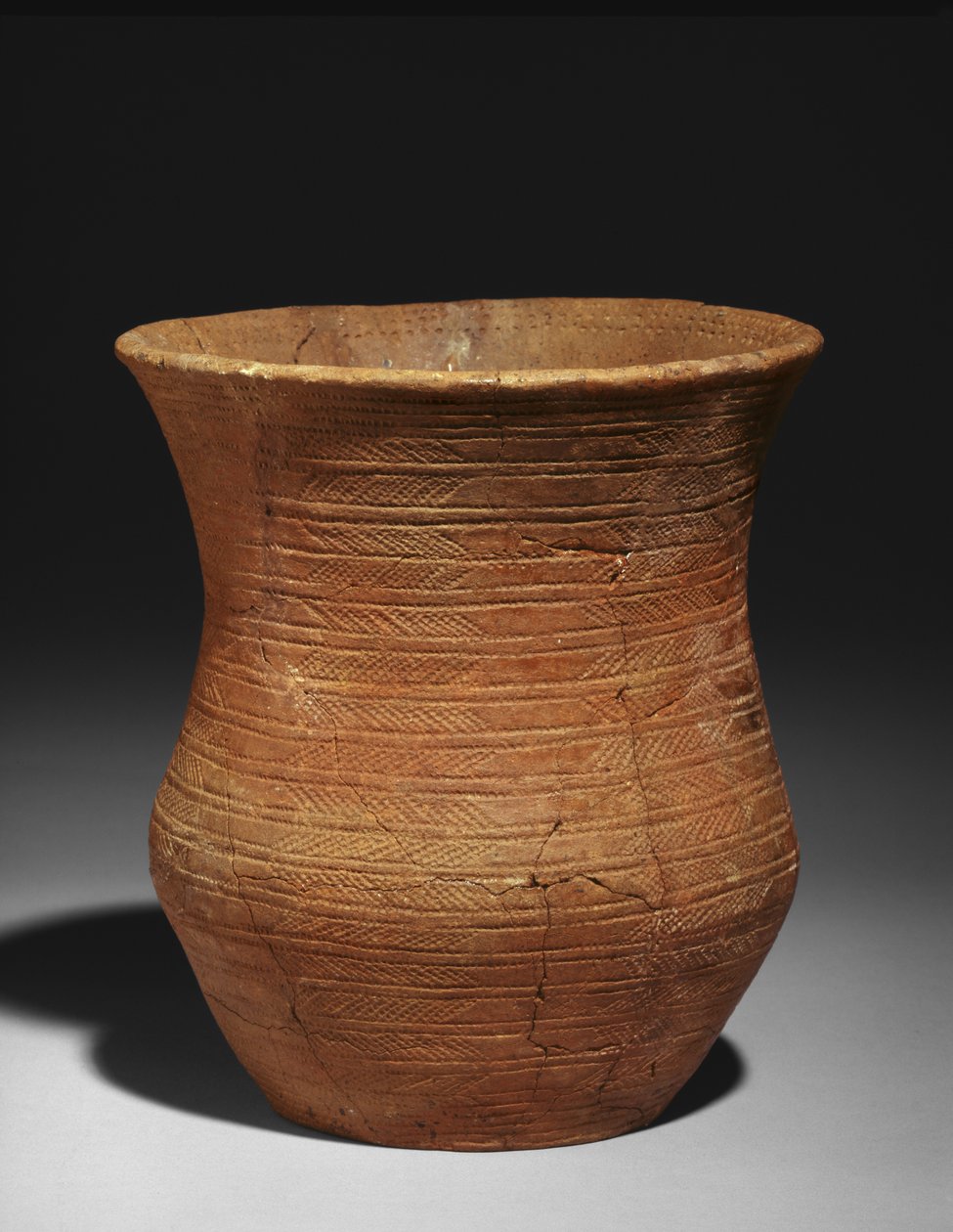 Klockbägare från en grav vid Radley, Barrow Hills, ca 2500-2150 f.Kr. (lera) (se även 3073366) av Early Bronze Age