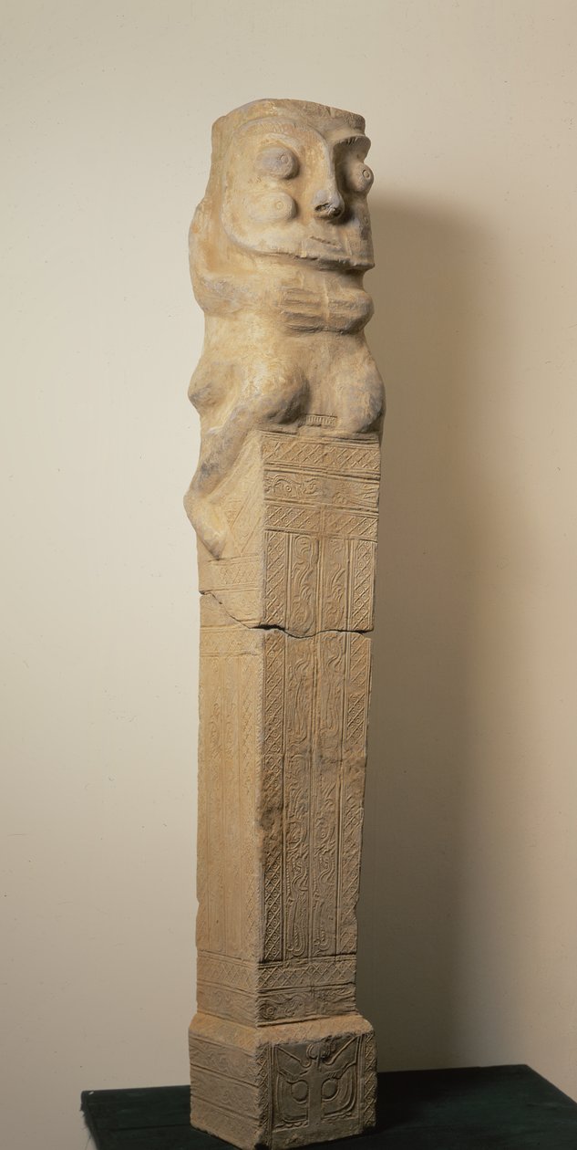 Tidig kinesisk keramikgravöverliggare, gravartefakt, östra Han-dynastin, 25-220 (keramik) av Eastern Han Dynasty Chinese School