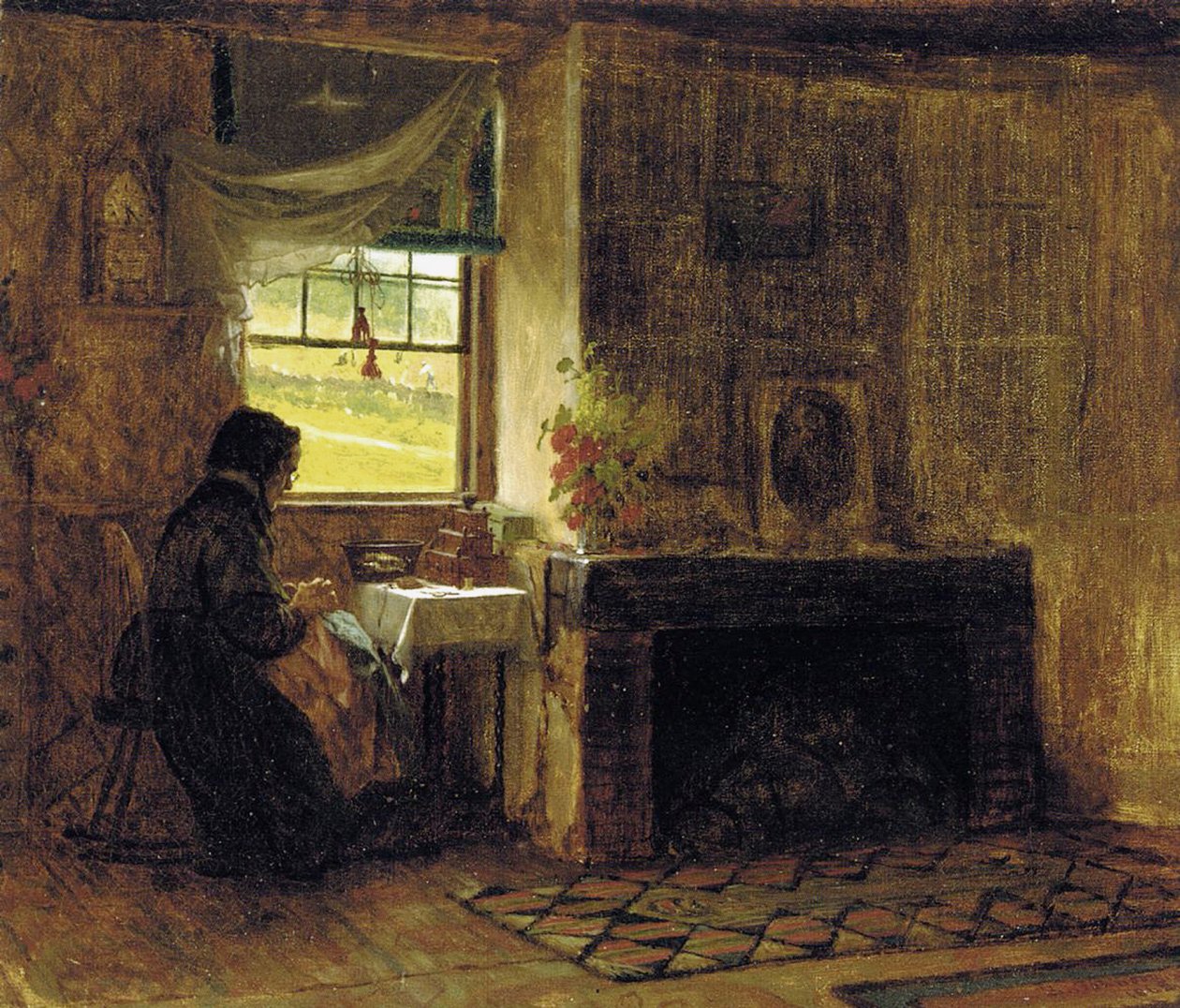 Interiör i en bondgård, Maine, 1865 av Eastman Johnson