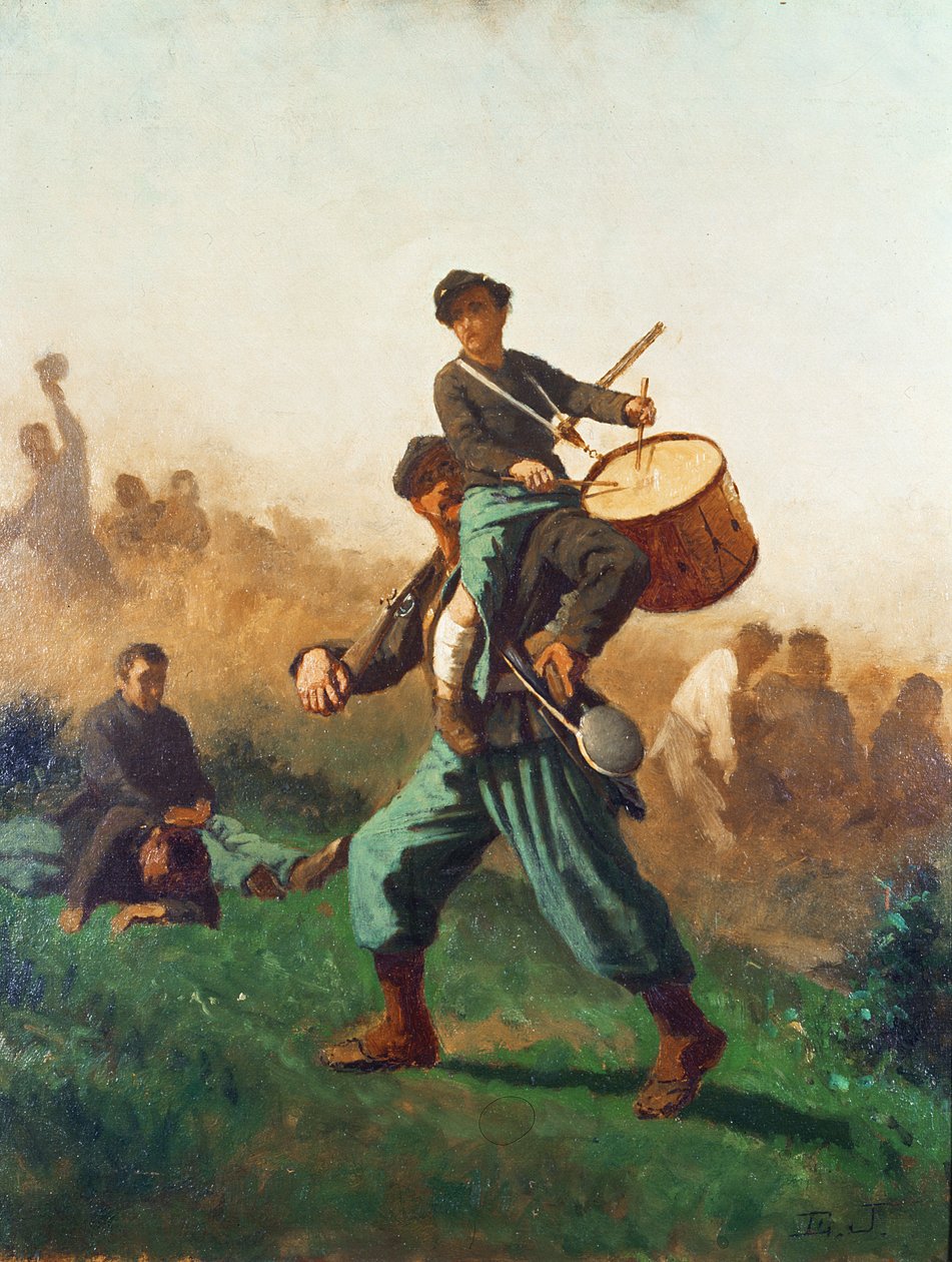 En studie för The Wounded Drummer Boy av Eastman Johnson