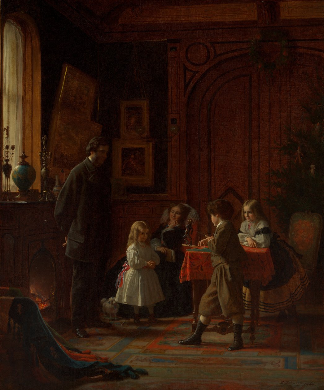 Jultid, familjen Blodgett, 1864. av Eastman Johnson