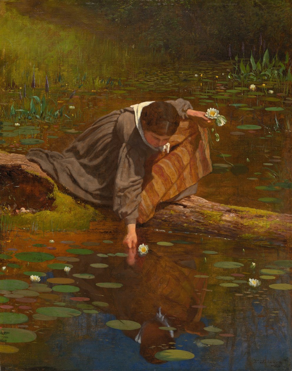 Samla liljor, 1865. av Eastman Johnson