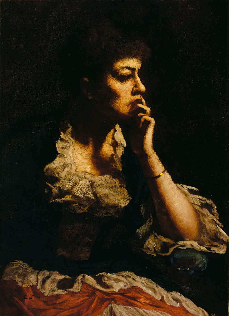 Porträtt av Mrs Eastman Johnson, ca. 1888. av Eastman Johnson