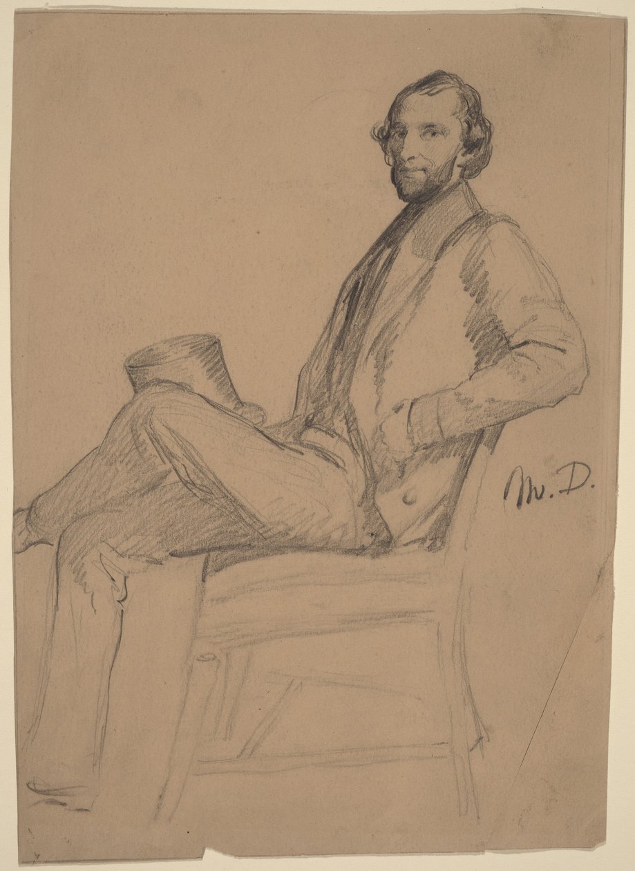 Sittande studie av M.D. av Eastman Johnson