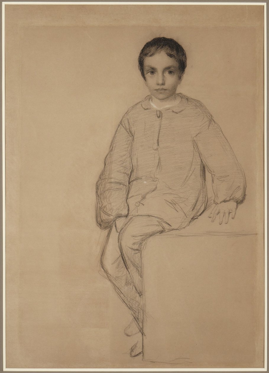 Sittande pojke av Eastman Johnson