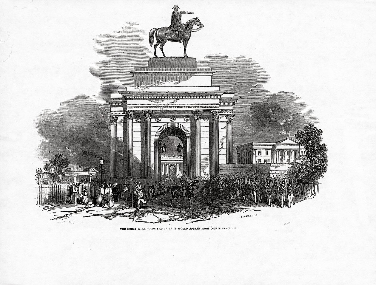 The Great Wellington Statue som den skulle se ut från Constitution Hill, publicerad i 