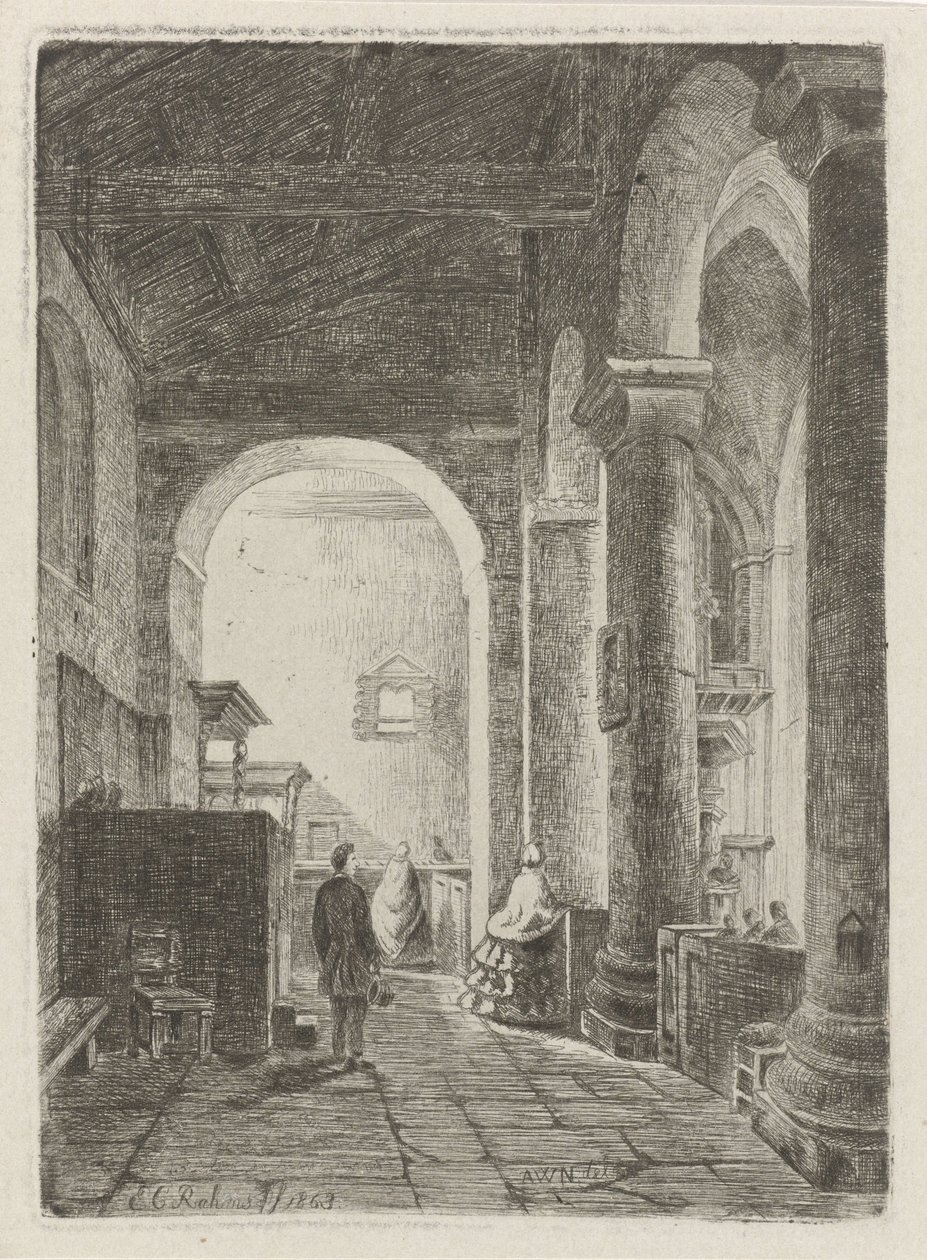 Interiör av en kyrka av Eberhard Cornelis Rahms