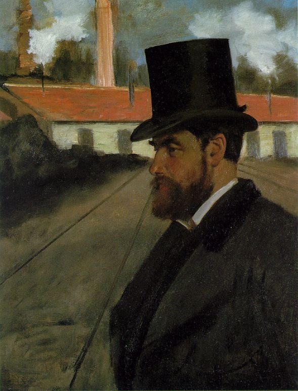 Henri Rouart in front of his Factoryn  av Edgar Degas