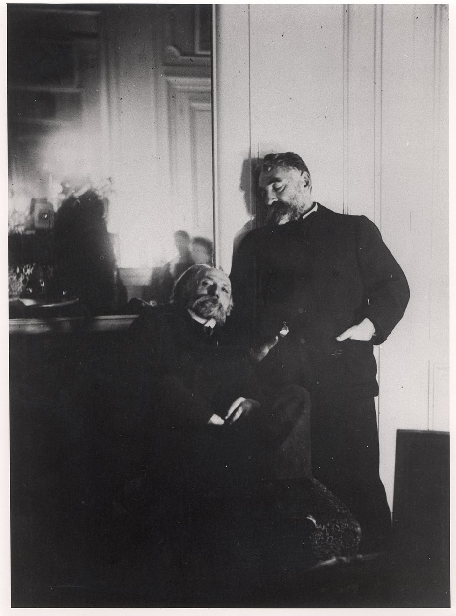 Auguste Renoir (1841-1919) och Stéphane Mallarme (1842-98) av Edgar Degas