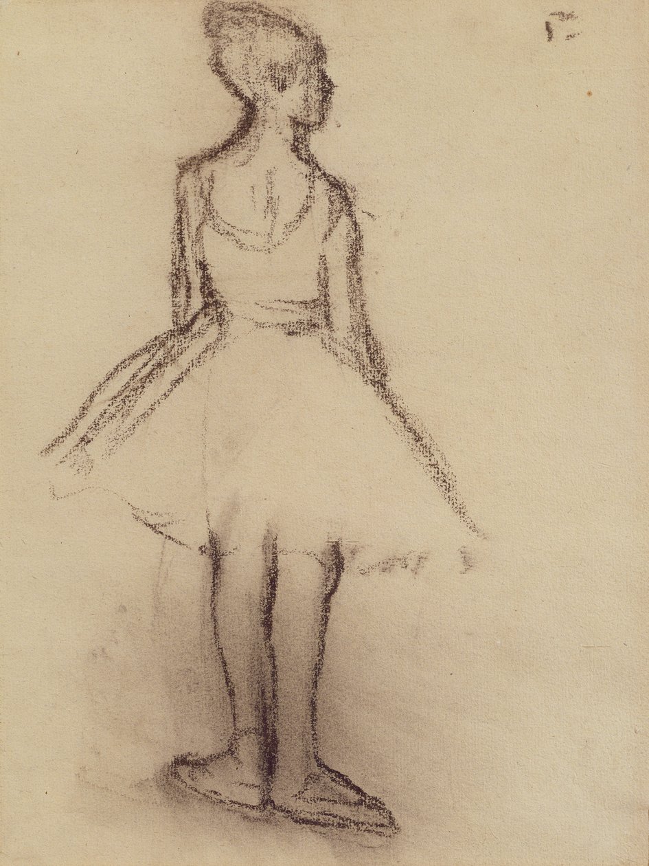 Ballerina sett från baksidan (kol) av Edgar Degas