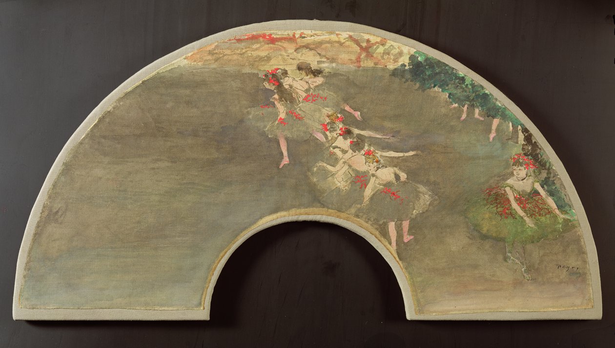 Balettdansare, design för en fläkt (gouache på duk) av Edgar Degas