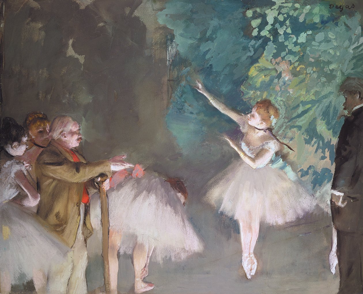 Balettrepetition (pastell och olja) av Edgar Degas