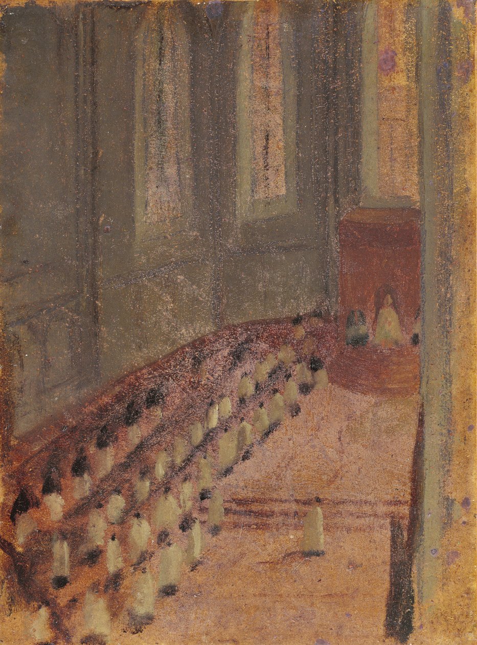 Vigselceremoni vid Lyon Cathedral (olja på papper maroufl på duk) av Edgar Degas