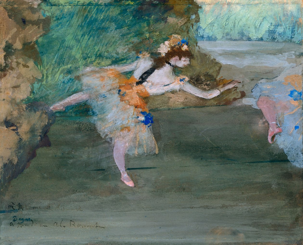Dansare på scenen, ca 1877 (gouache över grafit) av Edgar Degas