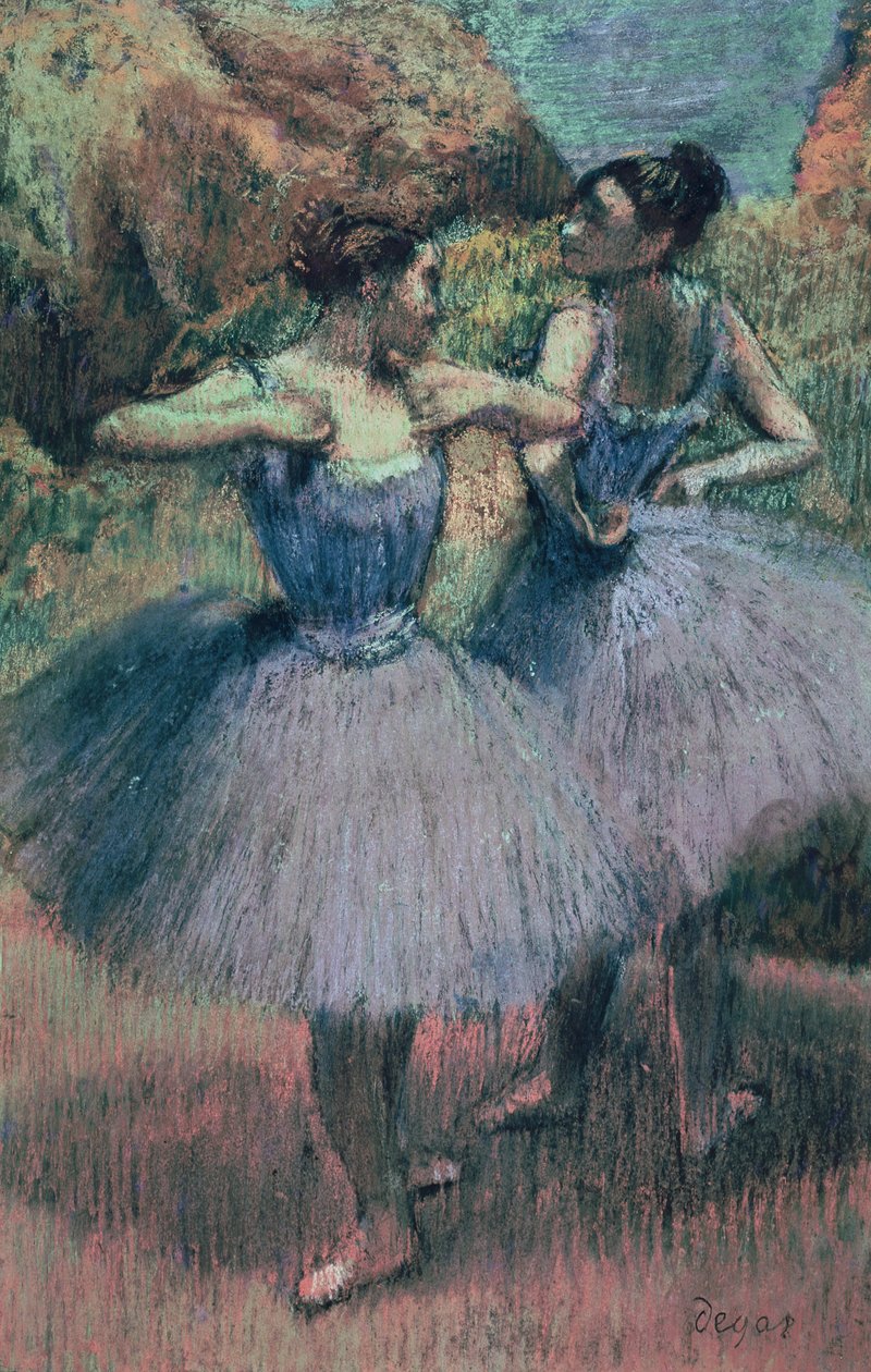 Dansare i violett (pastell på papper) av Edgar Degas