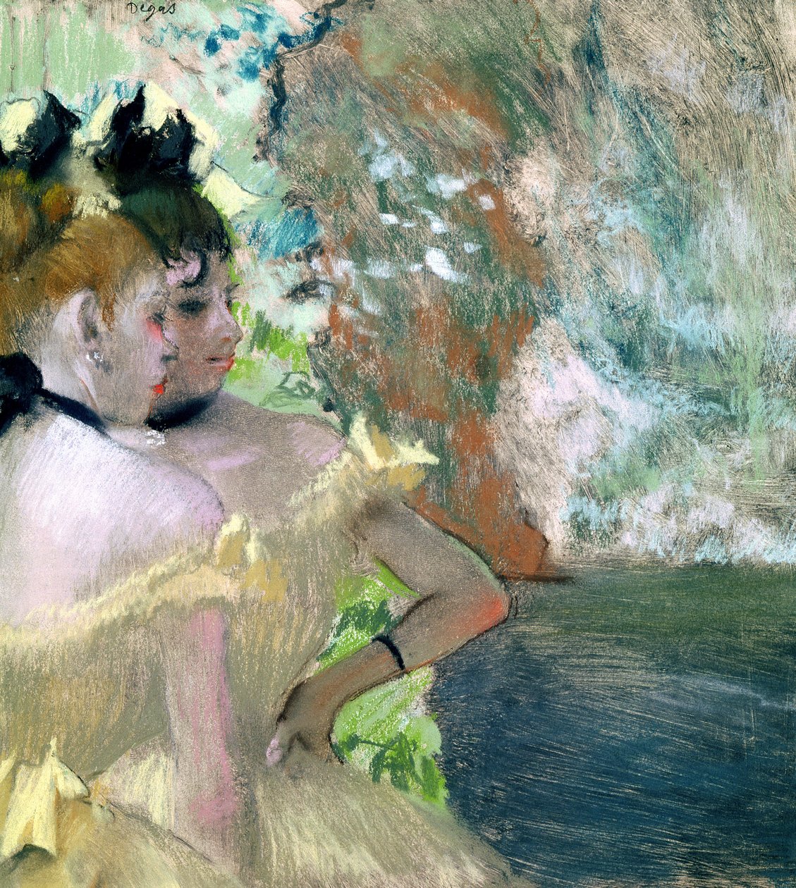 Dancers in the Wings (pastell på papper) av Edgar Degas