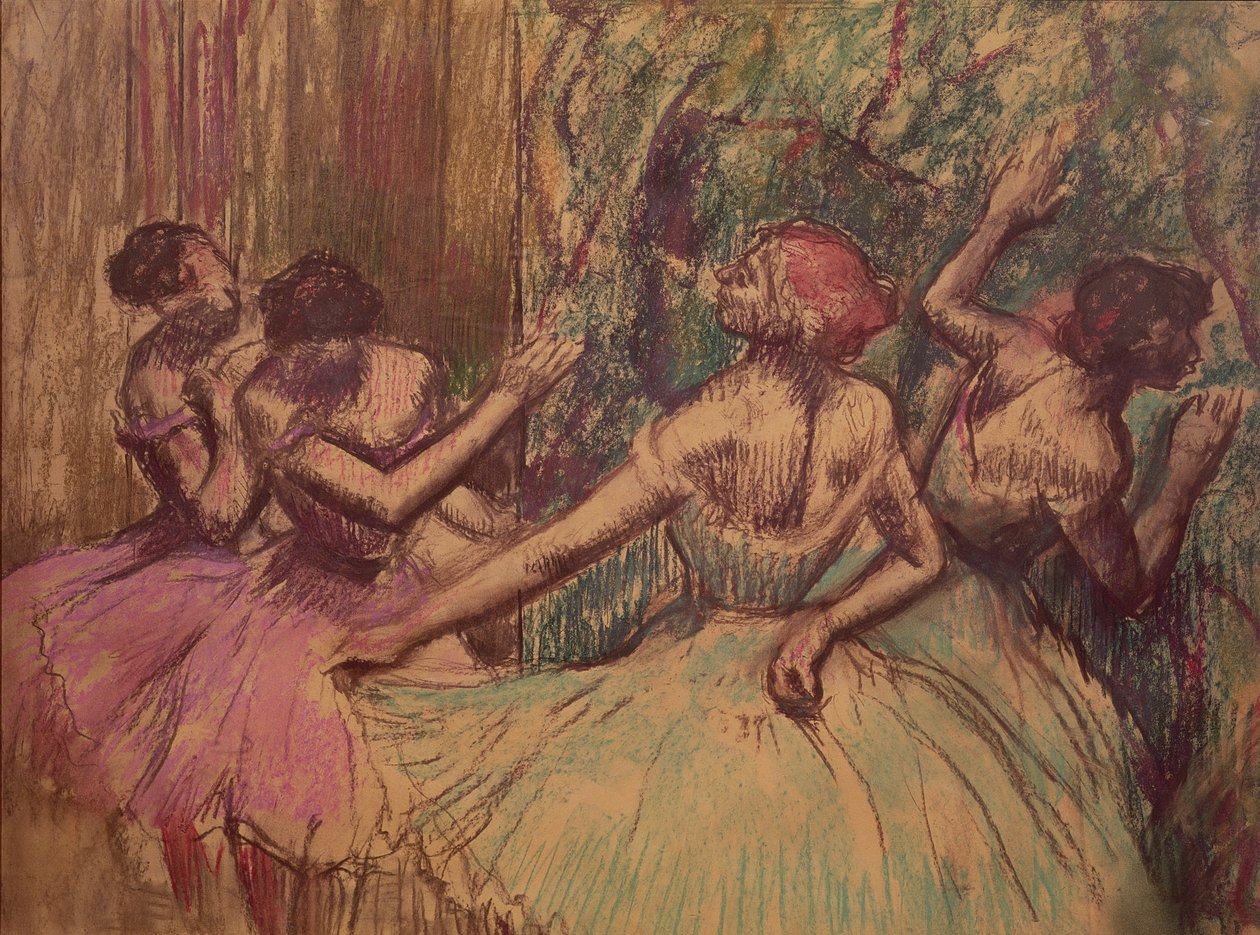 Dancers in the Wings, ca 1897-1901 (kol och pastell på papper) av Edgar Degas