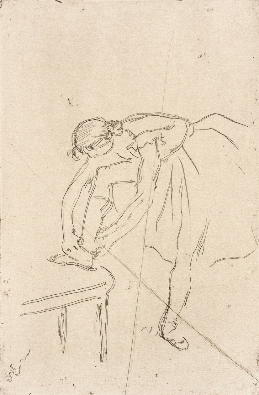 Danseuse mettant son chausson av Edgar Degas