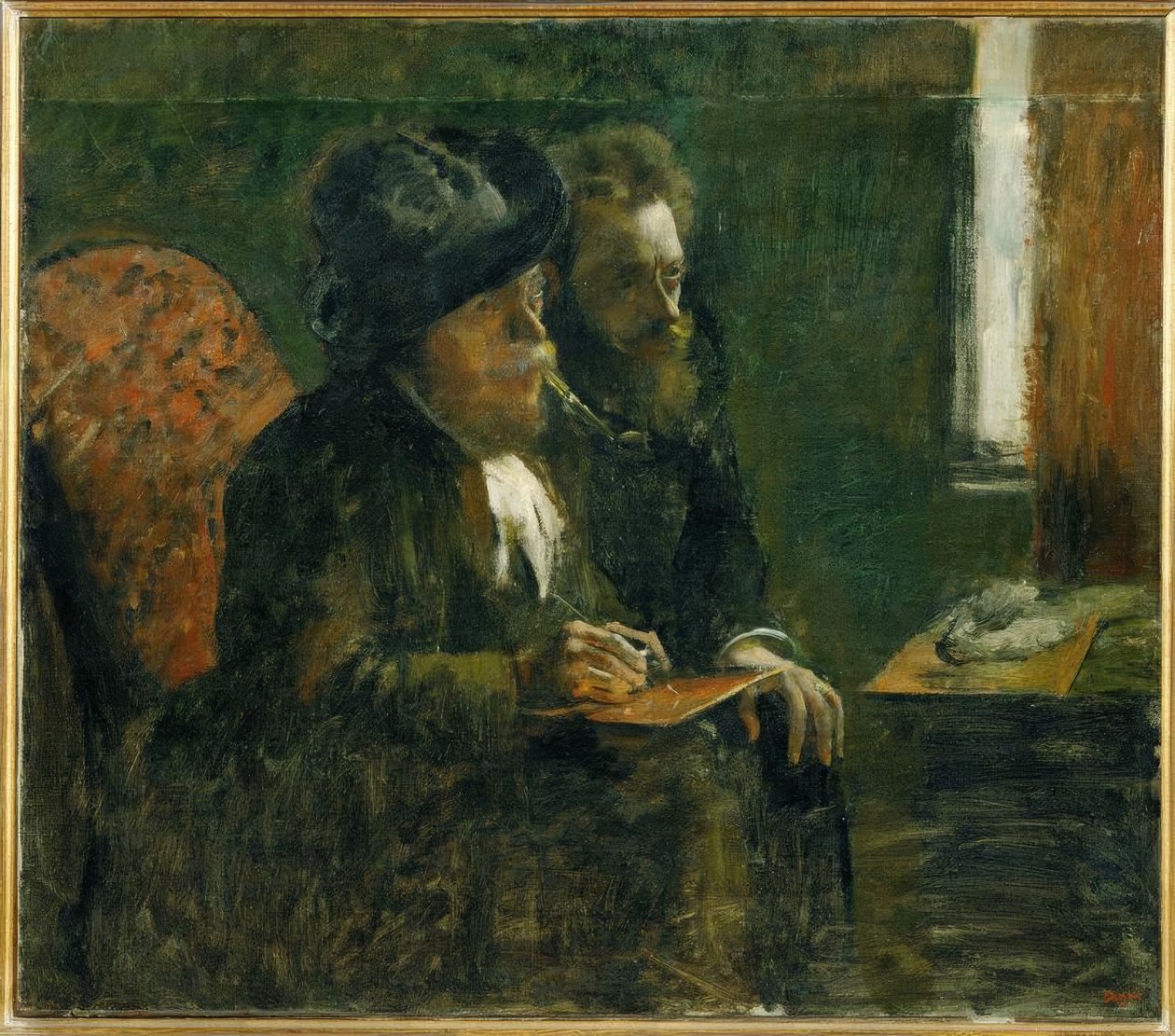 Dubbelporträtt av Marcellin Desboutin och Ludovic Lepic av Edgar Degas
