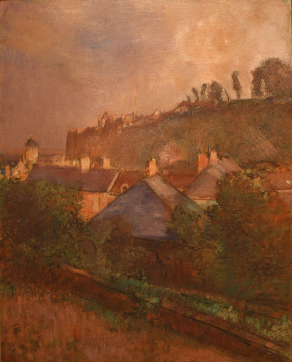 Houses at the Foot of a Cliff  av Edgar Degas
