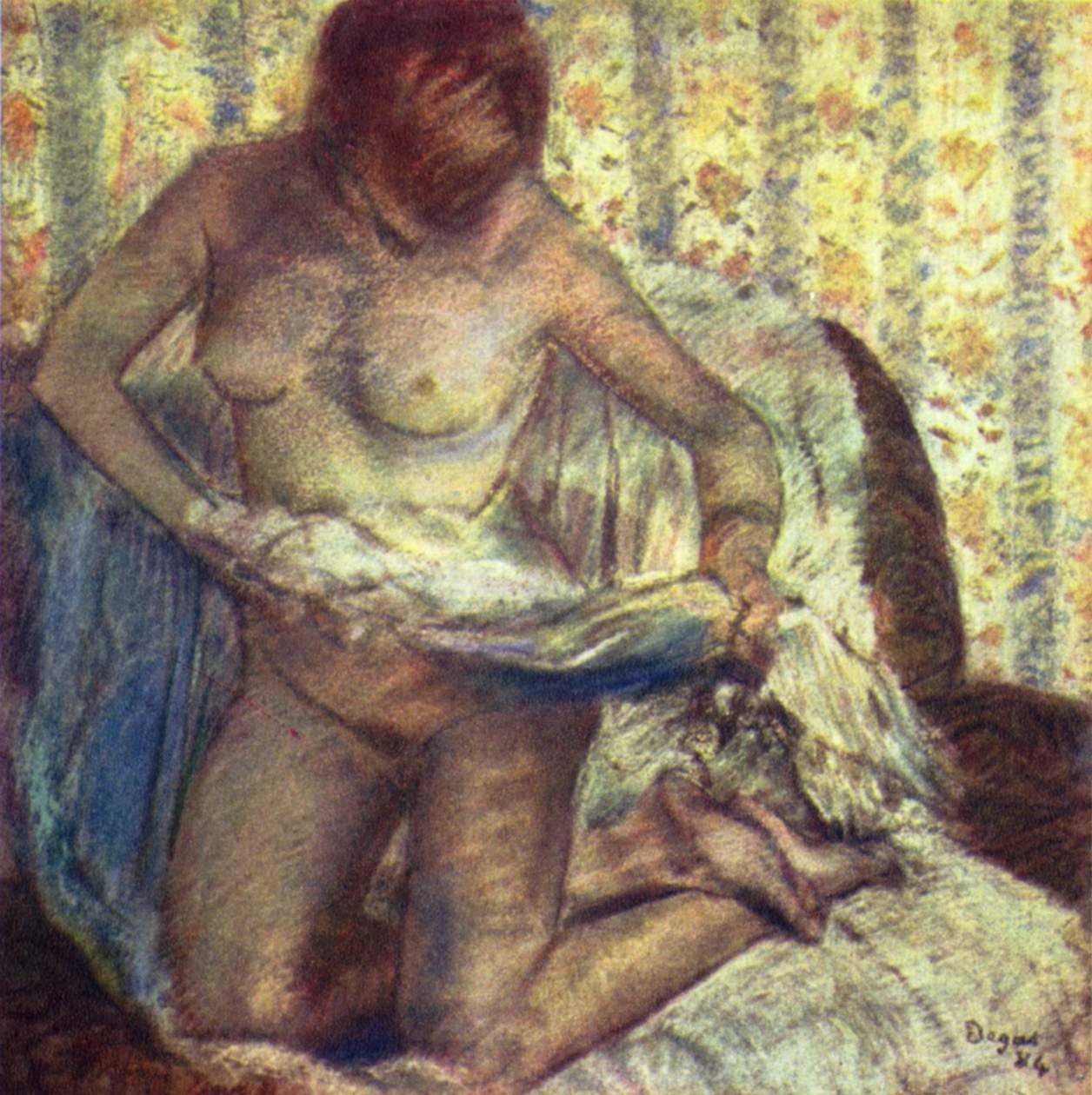 Kniende Frau av Edgar Degas