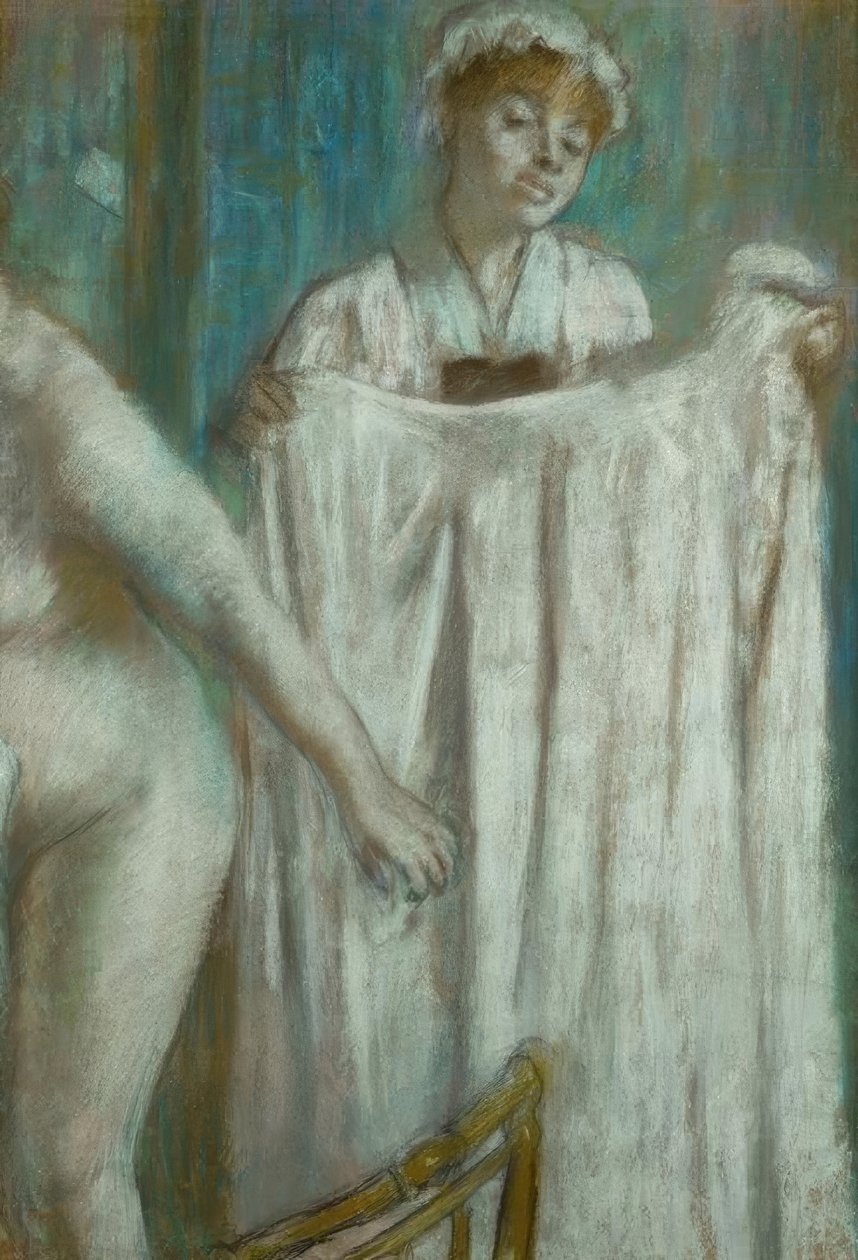 Toaletten efter badet av Edgar Degas
