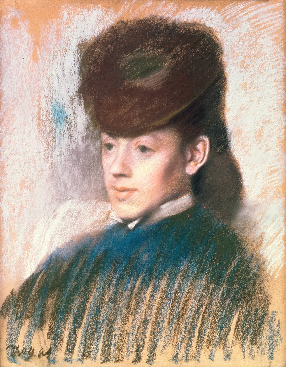 Mademoiselle Malo, ca 1875 (pastell på gulfärgat papper) av Edgar Degas