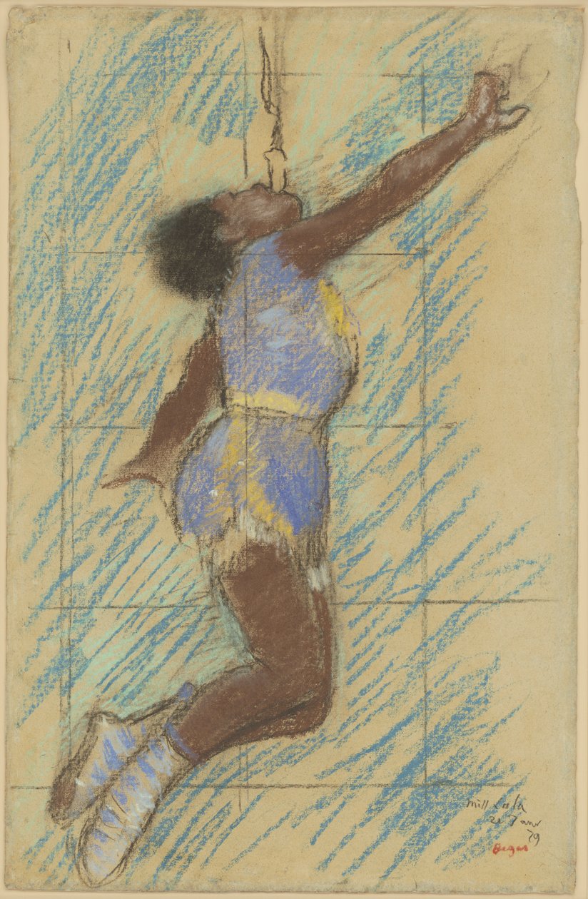 Miss Lala på Fernando Circus, 1879 (pastell på blekt blått papper) av Edgar Degas