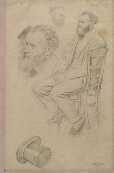 Portrait d Edouard Manet assis sur une chaisen av Edgar Degas