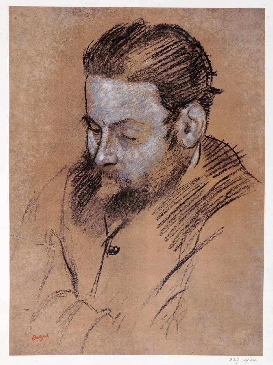 Porträtt av Diego Martelli, 1879 (krita på papper) av Edgar Degas
