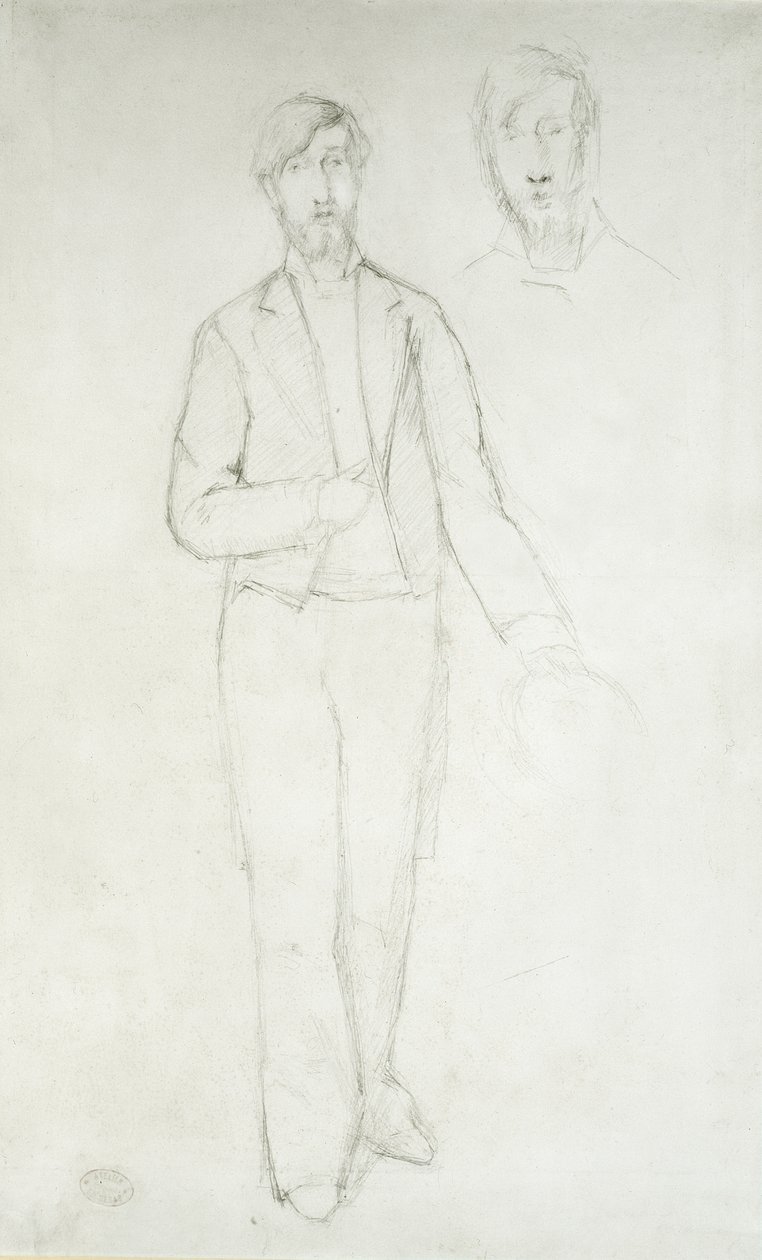 Porträtt av George Moore, 1800-talet av Edgar Degas