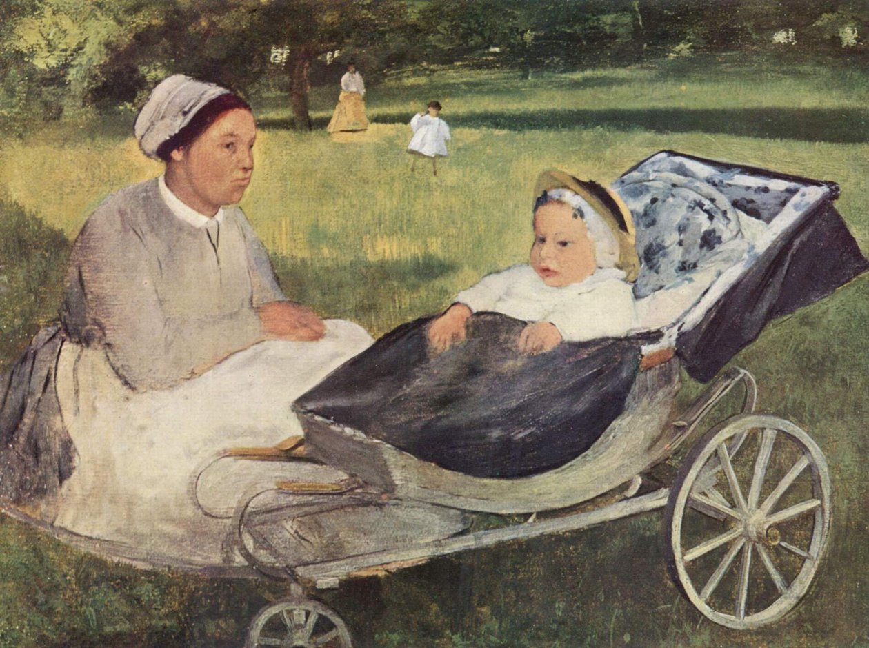 Porträt des Henri Valpinçon als Kind mit Gouvernante av Edgar Degas