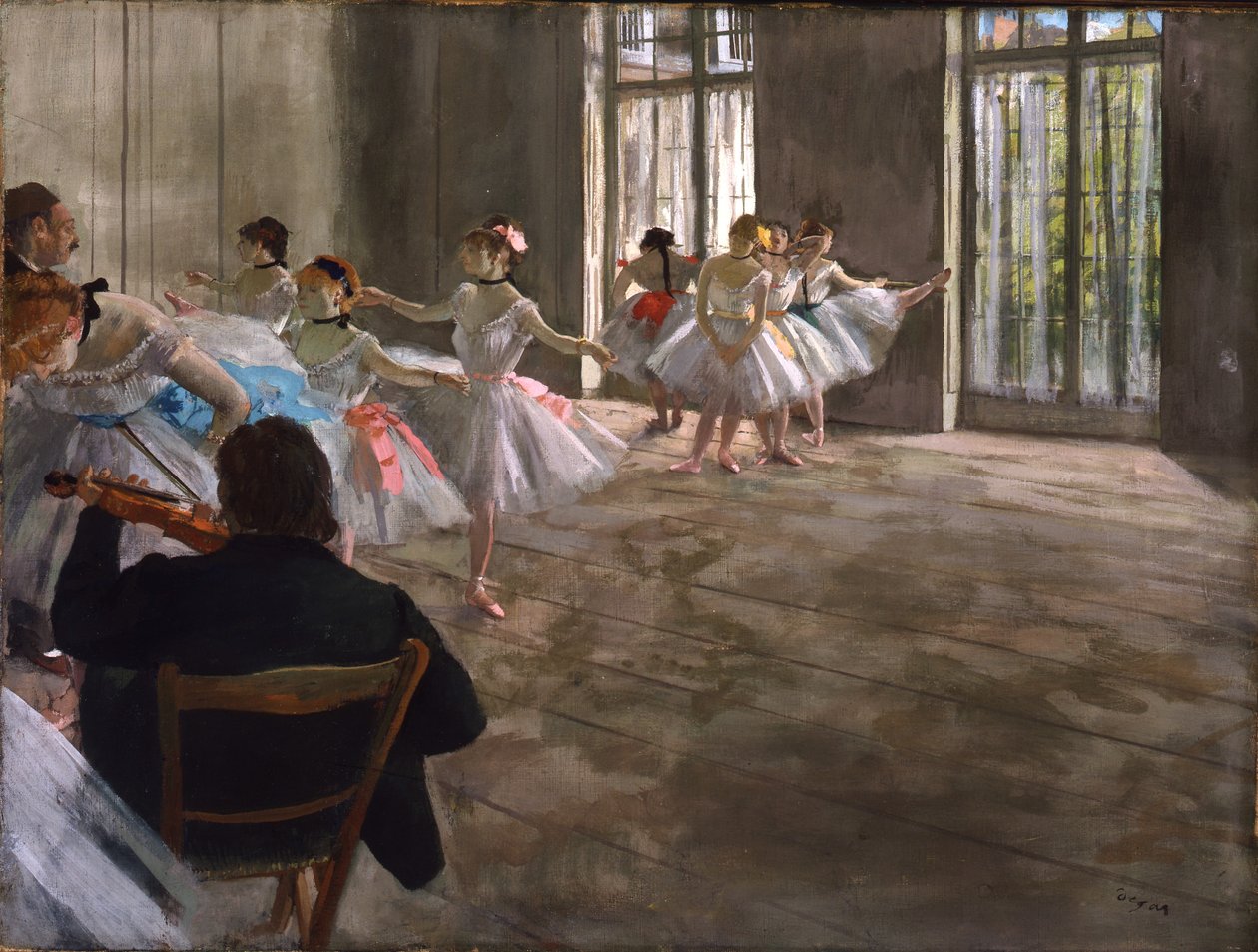 Repetition i foajén, ca 1875 (tempera på duk) av Edgar Degas