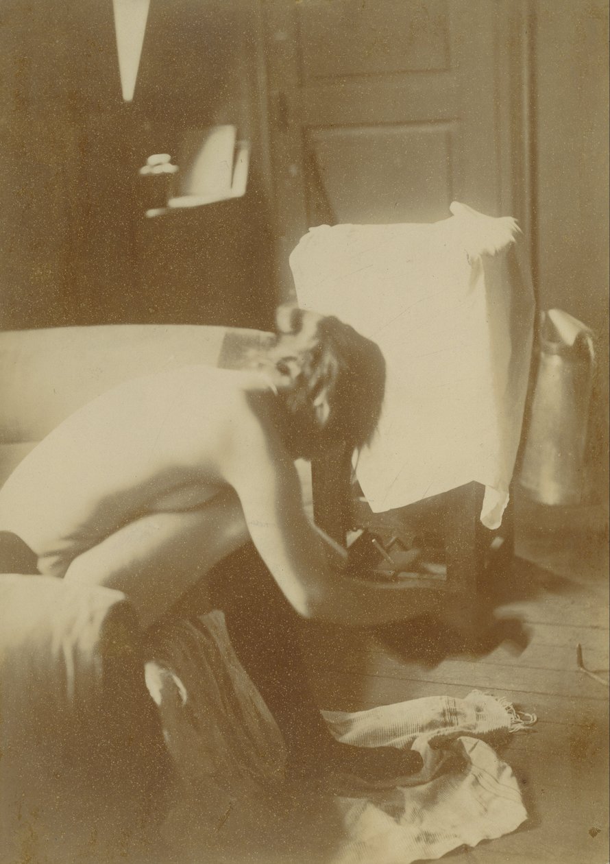 Sittande naken av Edgar Degas