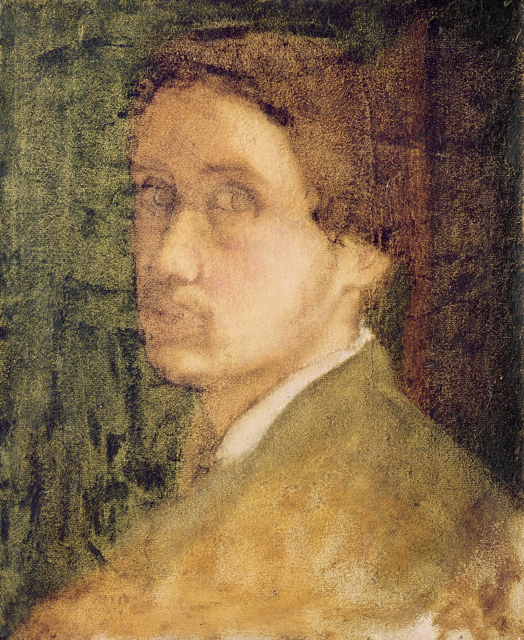 Självporträtt, ca 1852 (pastell på papper) av Edgar Degas